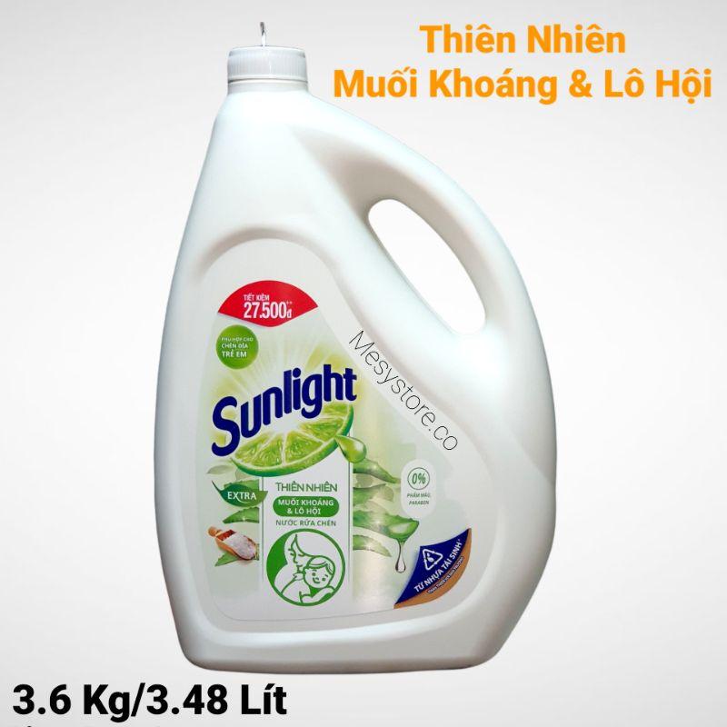 Nước Rửa Chén Bát Sunlight Extra Thiên Nhiên Lô Hội Và Muối Khoáng Phù Hợp Với Chén Dĩa Trẻ Em