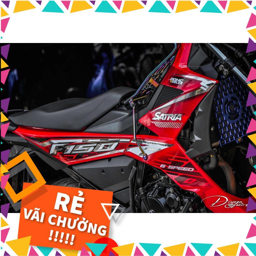 Tem Rời Raider Fi Mẫu Trắng Đỏ Chữ Satria F150