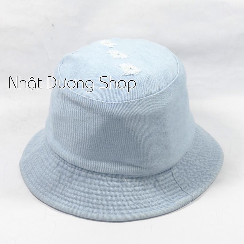 Nón Tai Bèo, nón bucket Jeans TRƠN 2 Mặt Hàn Quốc - Mũ vành Jeans rách cực chất thời trang nam nữ hot teen