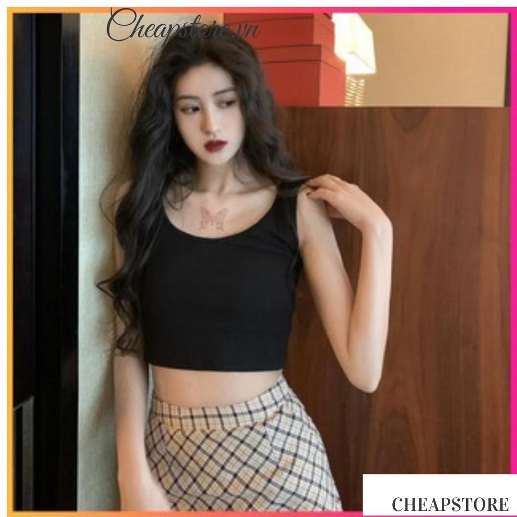 Áo Ba Lỗ Nữ Croptop Ôm Body Trơn _ Áo Croptop 3 lỗ Co Giãn Chất Cotton Mềm