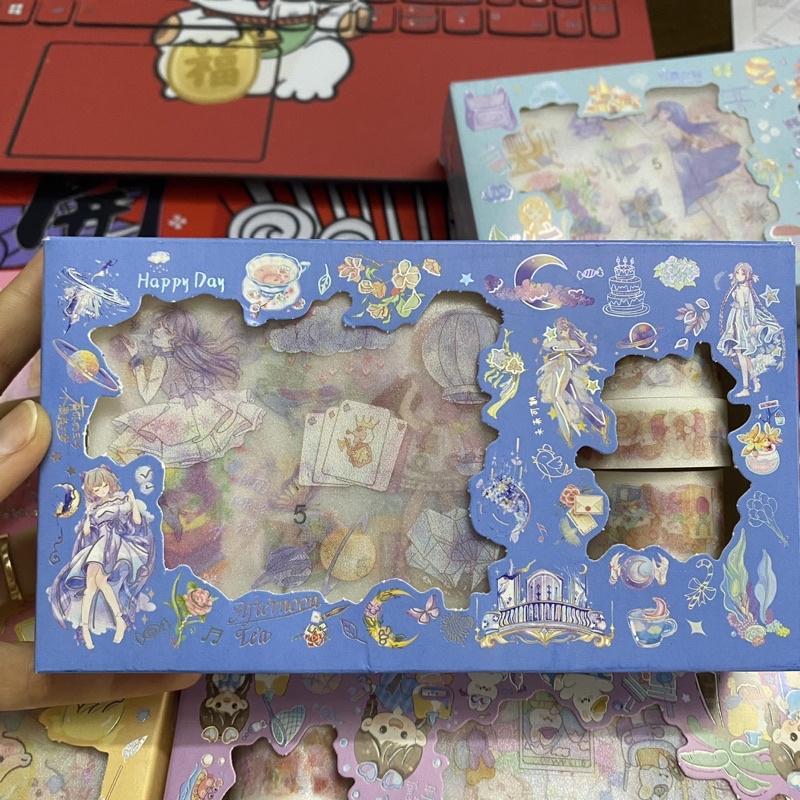 Hộp 3 Cuộn Washi Và 8 Tệp Sticker  SZ18