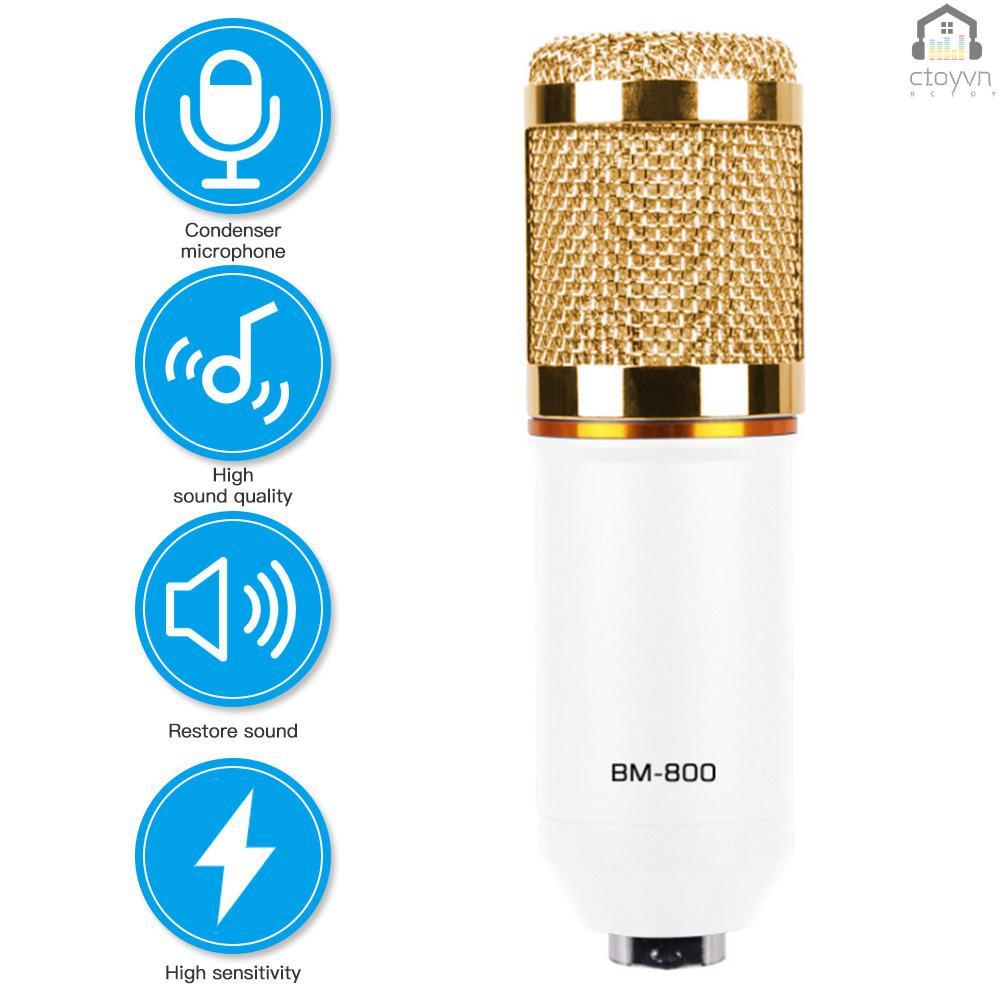 Bộ giá đỡ micro thu âm USB BM-800 màu đen và bạc