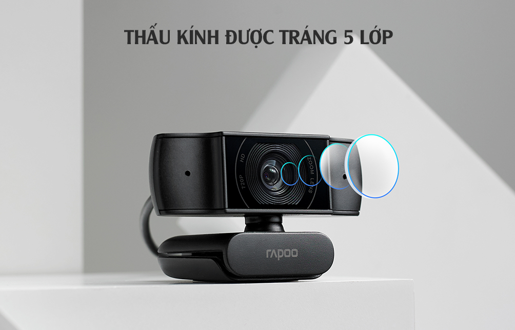 Webcam Rapoo C200 Độ Phân Giải HD 720P - Hàng Chính Hãng