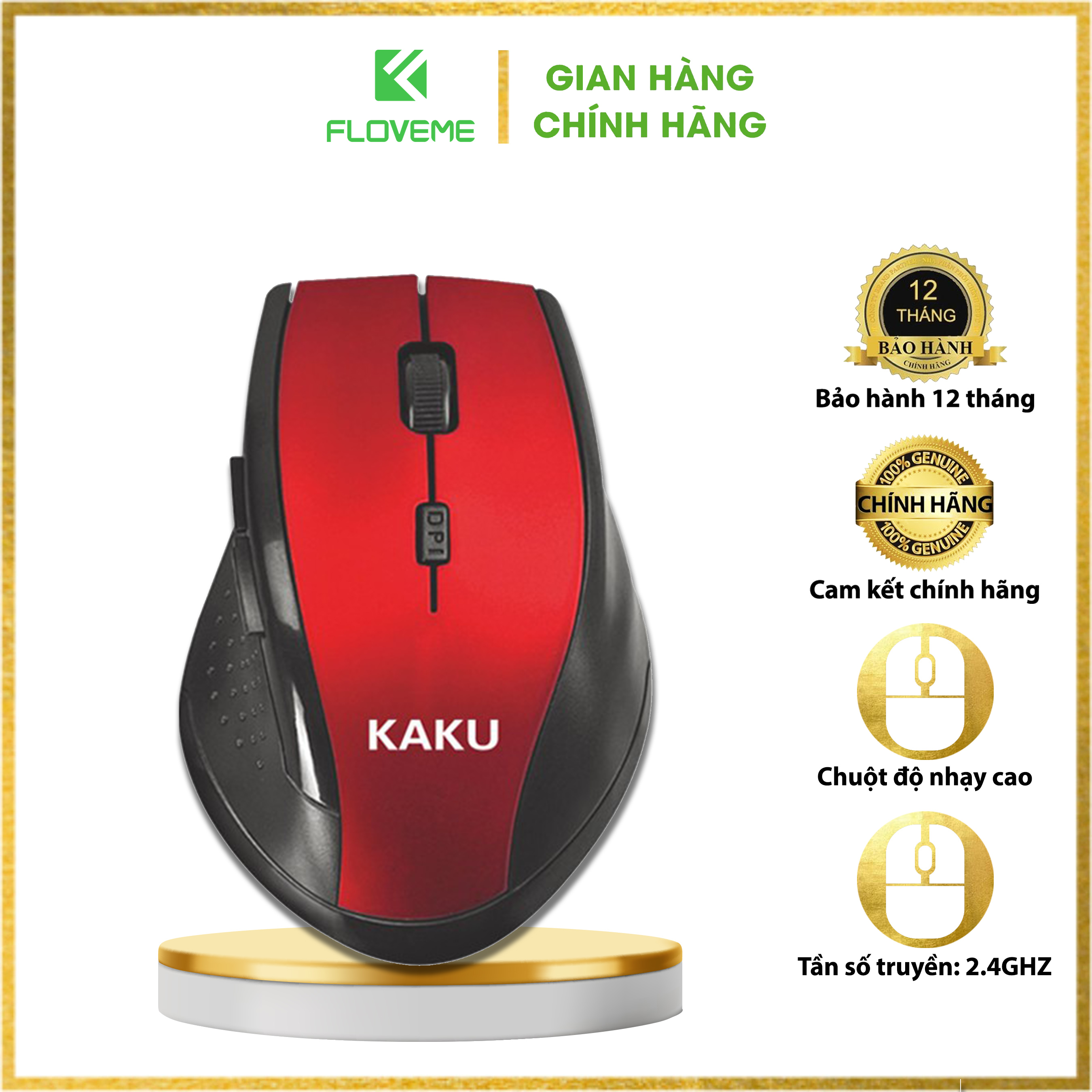 Chuột quang máy tính không dây bluetooth 6 nút chất liệu ABS bền đẹp gaming Floveme - KSC-449 - Tần số truyền: 2.4GHZ - Hàng chính hãng