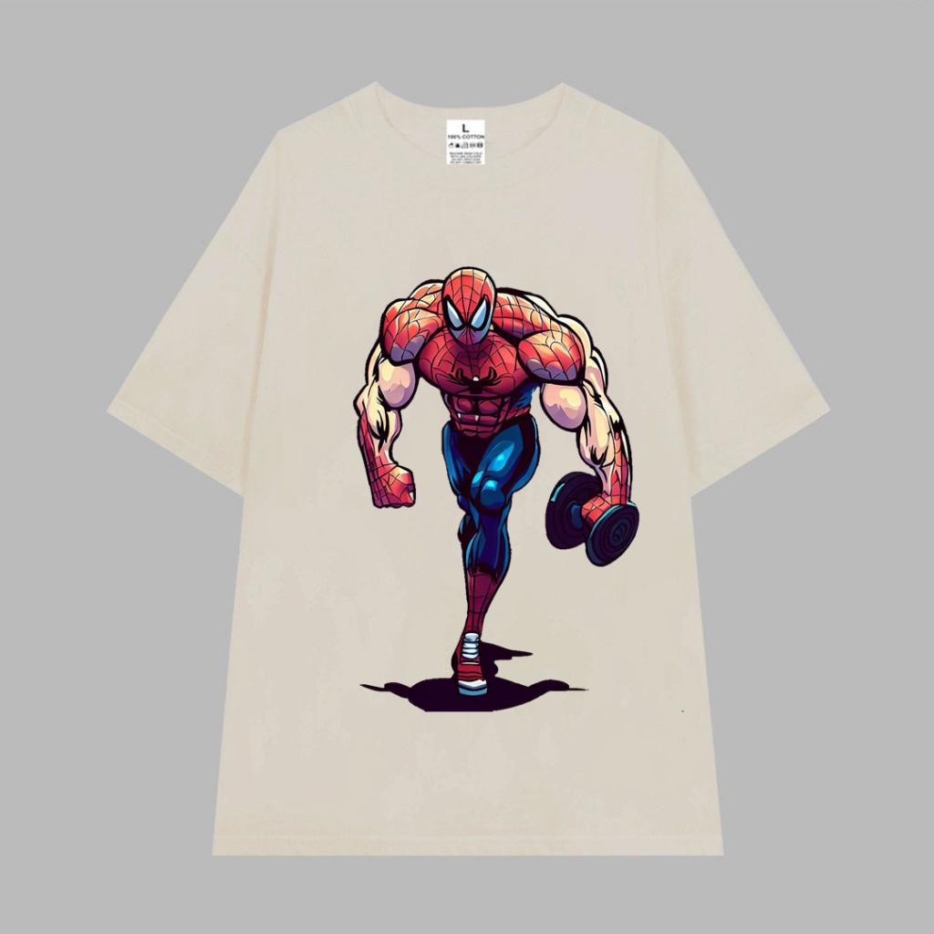 Áo thun tay lỡ unisex nam nữ oversize phong cách mcu Spider man tập Gym
