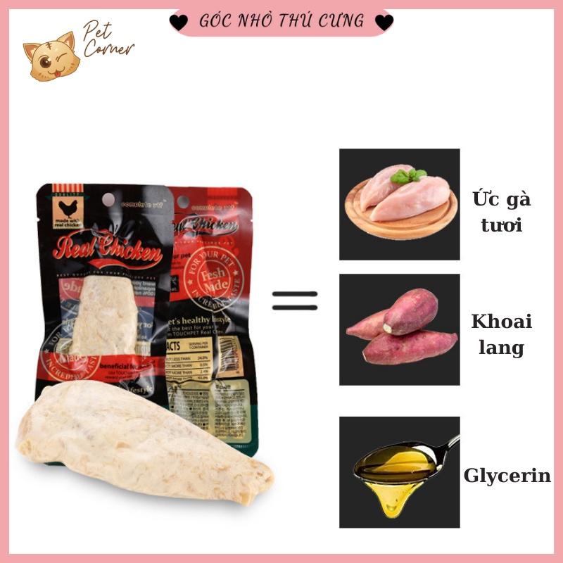 Ức gà hấp ăn liền cho chó mèo - Ức gà Pet Snack, Real Chicken, Masti cho thú cưng (40g)