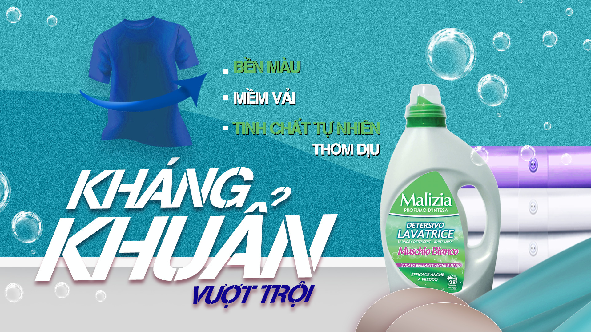 Nước giặt Malizia xạ hương 1820 ml xuất xứ Italia