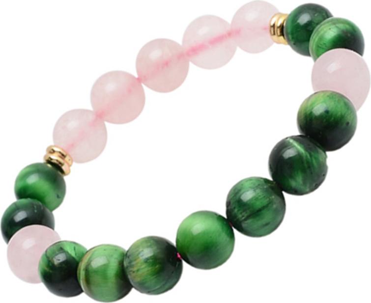 Vòng Tay Đá Thạch Anh Hồng Đá Opal Mắt Hổ Xanh Tự Nhiên 10MM