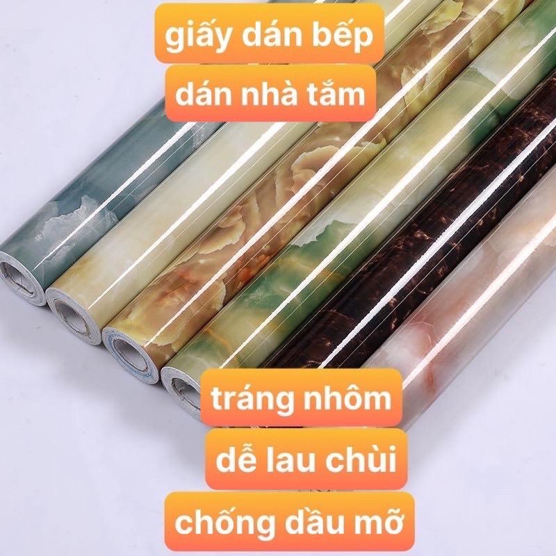 Giấy dán tường decal giả đá chống nước chịu nhiệt chống dầu mỡ dễ lau chùi keo sẵn khổ 60cmx5m