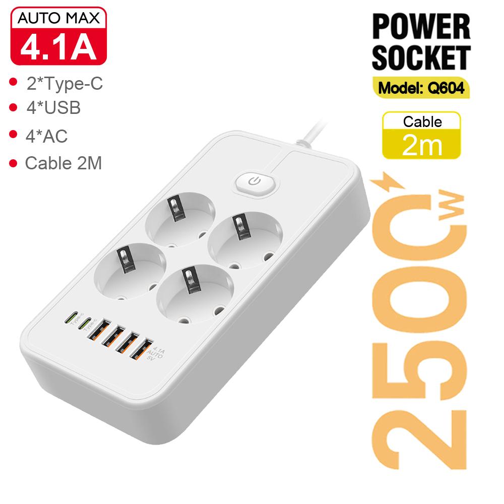 EU plug ac outlets nhà nguồn mở rộng dây mở rộng dây điện