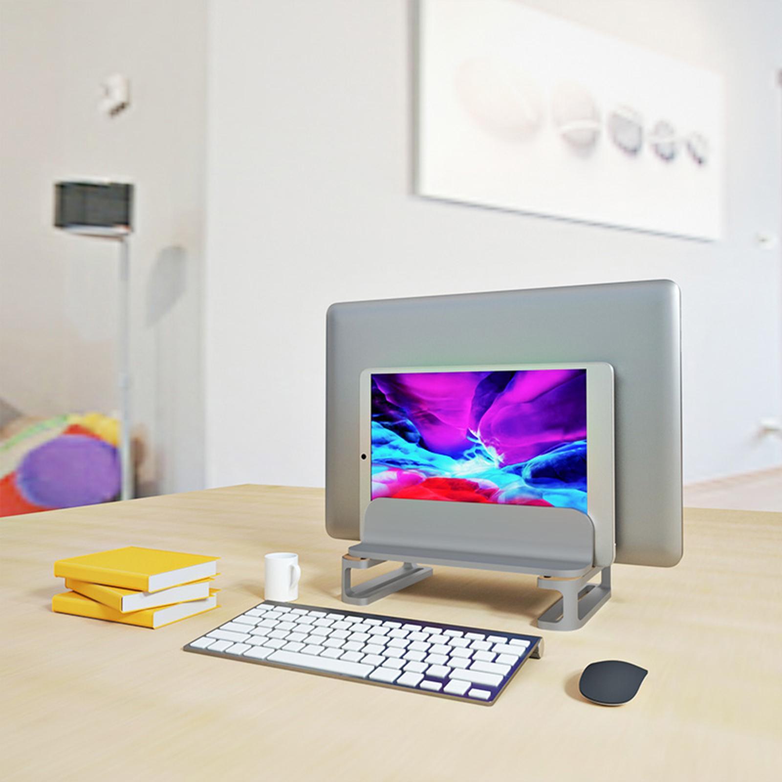 Adjustable Bracket Accessories,2 Slots Modern Compact Holder Organizer, Vertical Laptop Stand PC Cooling Base Notebook Holder for Home Desks Office