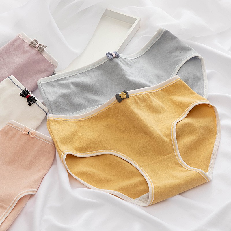 SET 10 QUẦN LÓT COTTON PHỐI NƠ CUTE