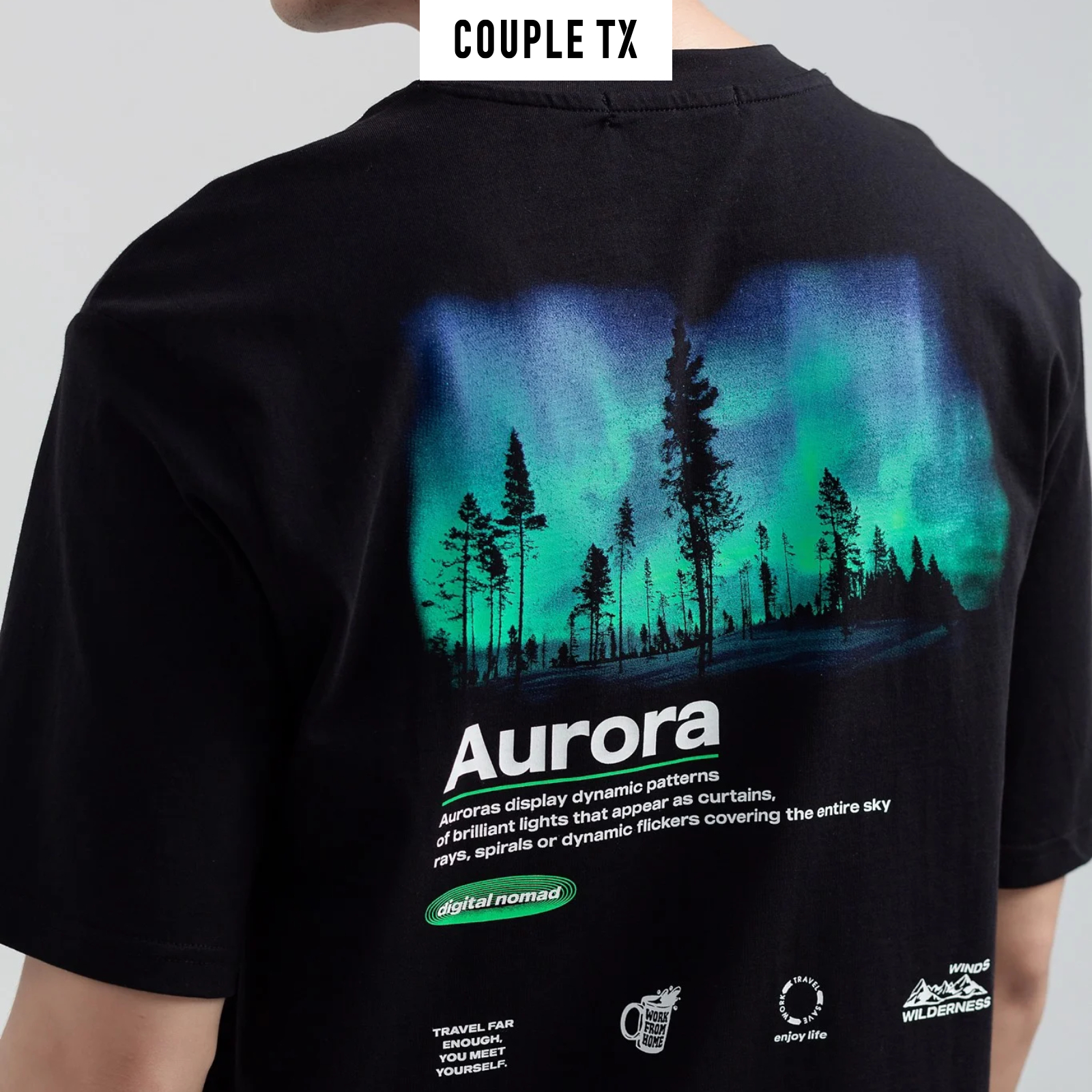 COUPLE TX - Áo Thun Nam Relax Fit In Graphic Aurora MTS 1178