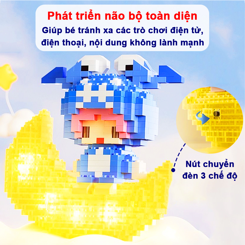 Mô hình lắp ráp có đèn phát sáng Baby-S, Đồ chơi mô hình 12 cung hoàng đạo ánh trăng dành cho bé – SDC070
