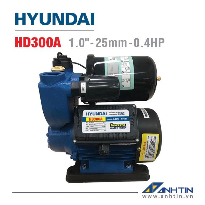 Máy bơm nước đa năng HYUNDAI HD300A  Công suất 300W  25 mm 1 inch  Cột áp 30m - Cột hút 9m