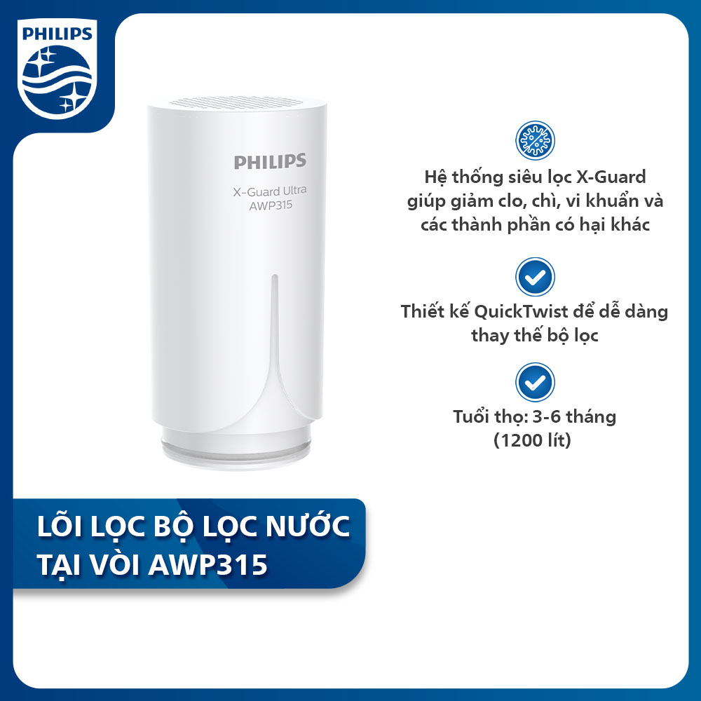 Lõi lọc Philips AWP315 (Dành cho Bộ lọc tại vòi AWP3753)