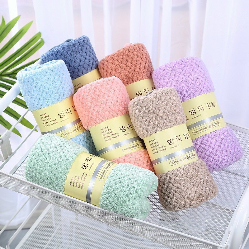 Combo 4 Khăn Mặt Lông Cừu Hàn Quốc Siêu Thấm Hút Cực Mịn - 30x50 cm - Gân xù (giao màu ngẫu nhiên)