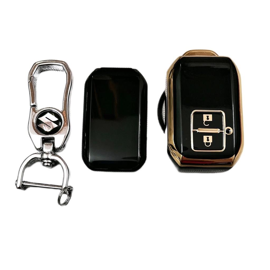 Móc khóa kèm ốp bảo vệ chìa khóa xe Suzuki XL7 nhựa mềm TPU tráng gương.