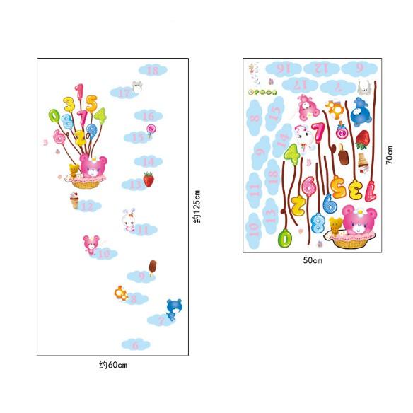 Decal trang trí thước đo và chữ số