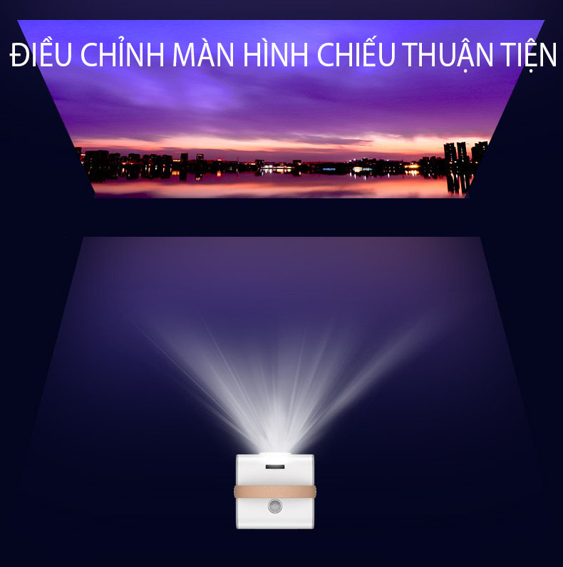 ROGTZ (Hỗ Trợ Tiếng Việt) Máy Chiếu Mini Siêu Nét Kết Nối Bluetooth Wifi Chạy Hệ Điều Hành Android S6 Cao Cấp - Hàng Nhập Khẩu