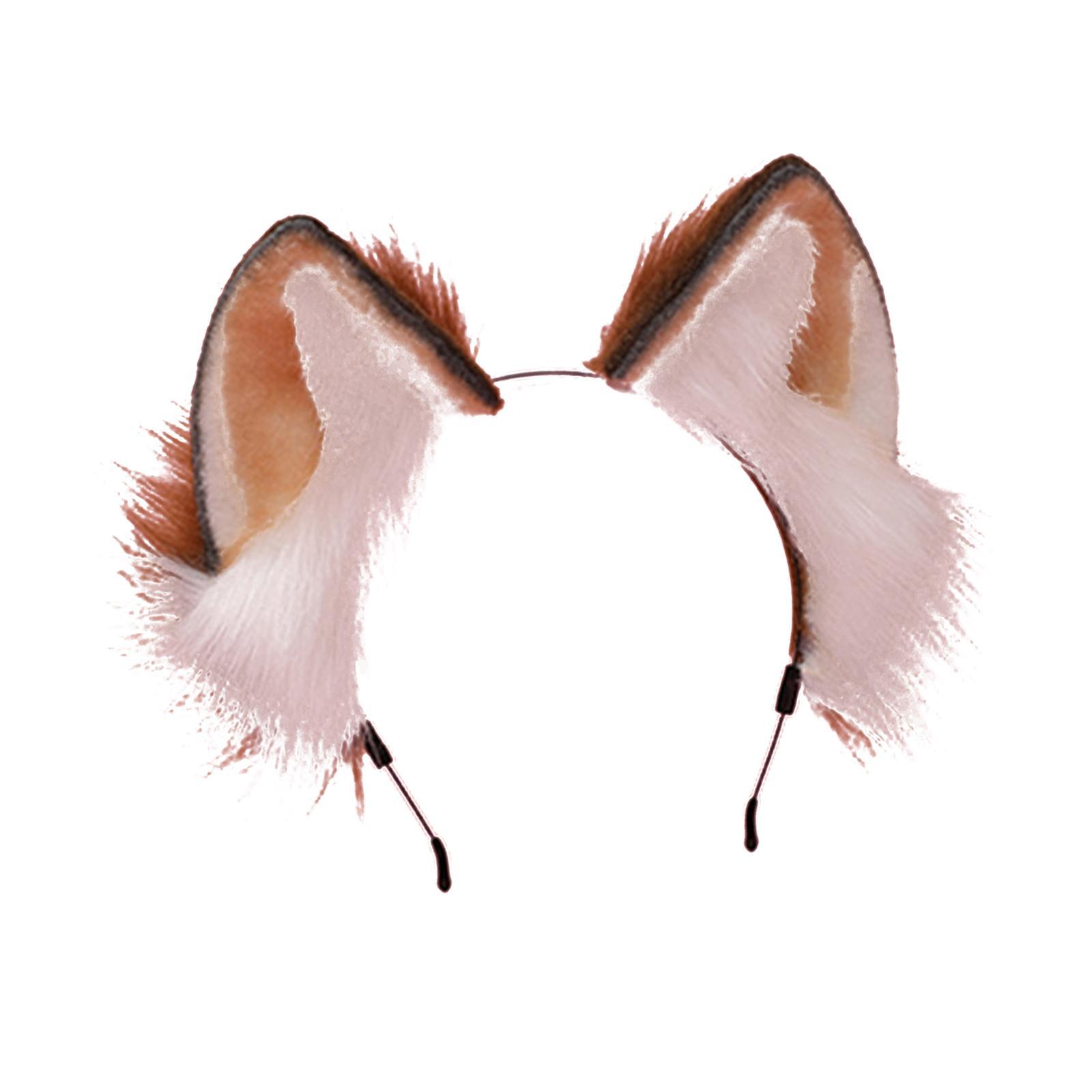 Cute Animal Ears Headband Furry Fox Ears Costume Dress up Plush Hairband Headdress Hair Accessories for Lolita Cosplay Halloween Stage Shows