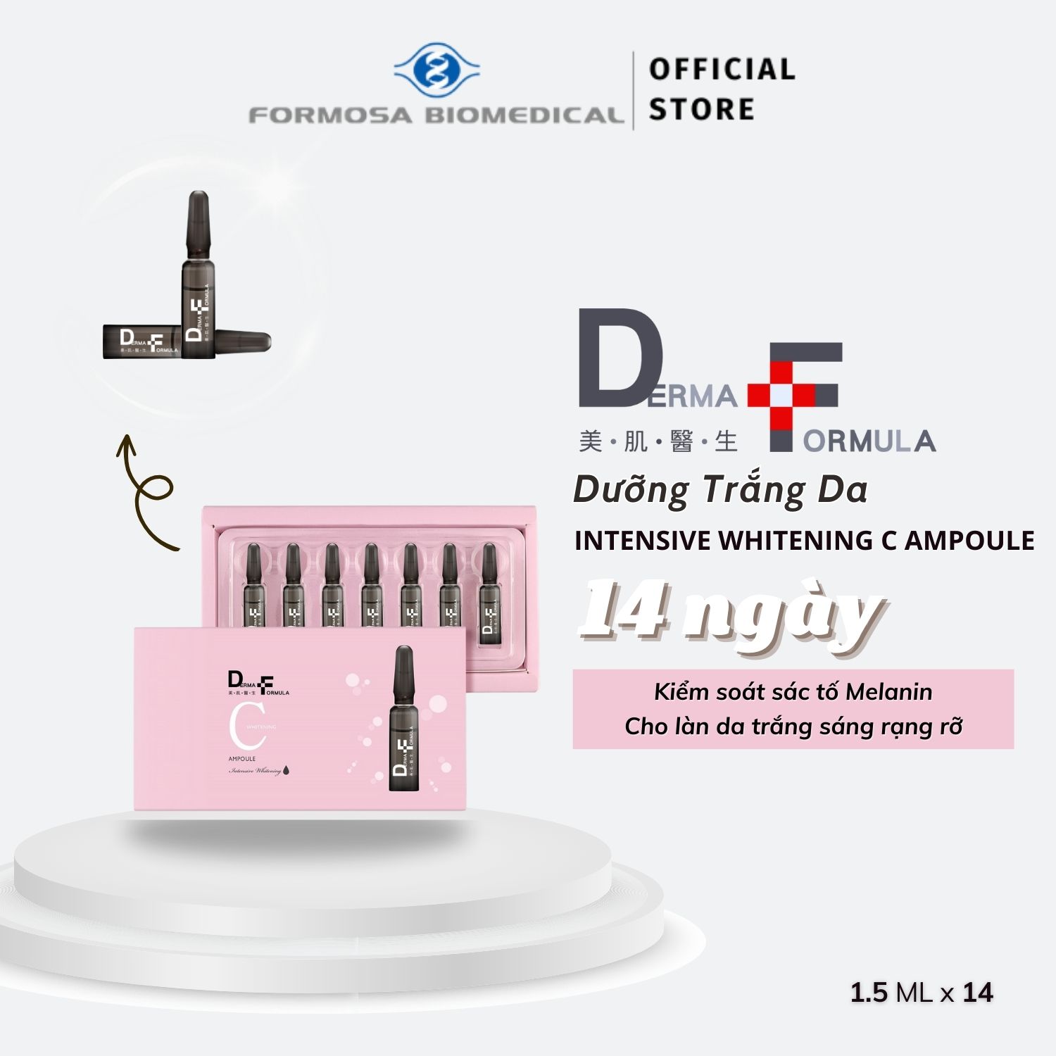 Tinh Chất Dưỡng Trắng Derma Formula Intensive Whitening C Ampoule 1.5ml X 14pcs