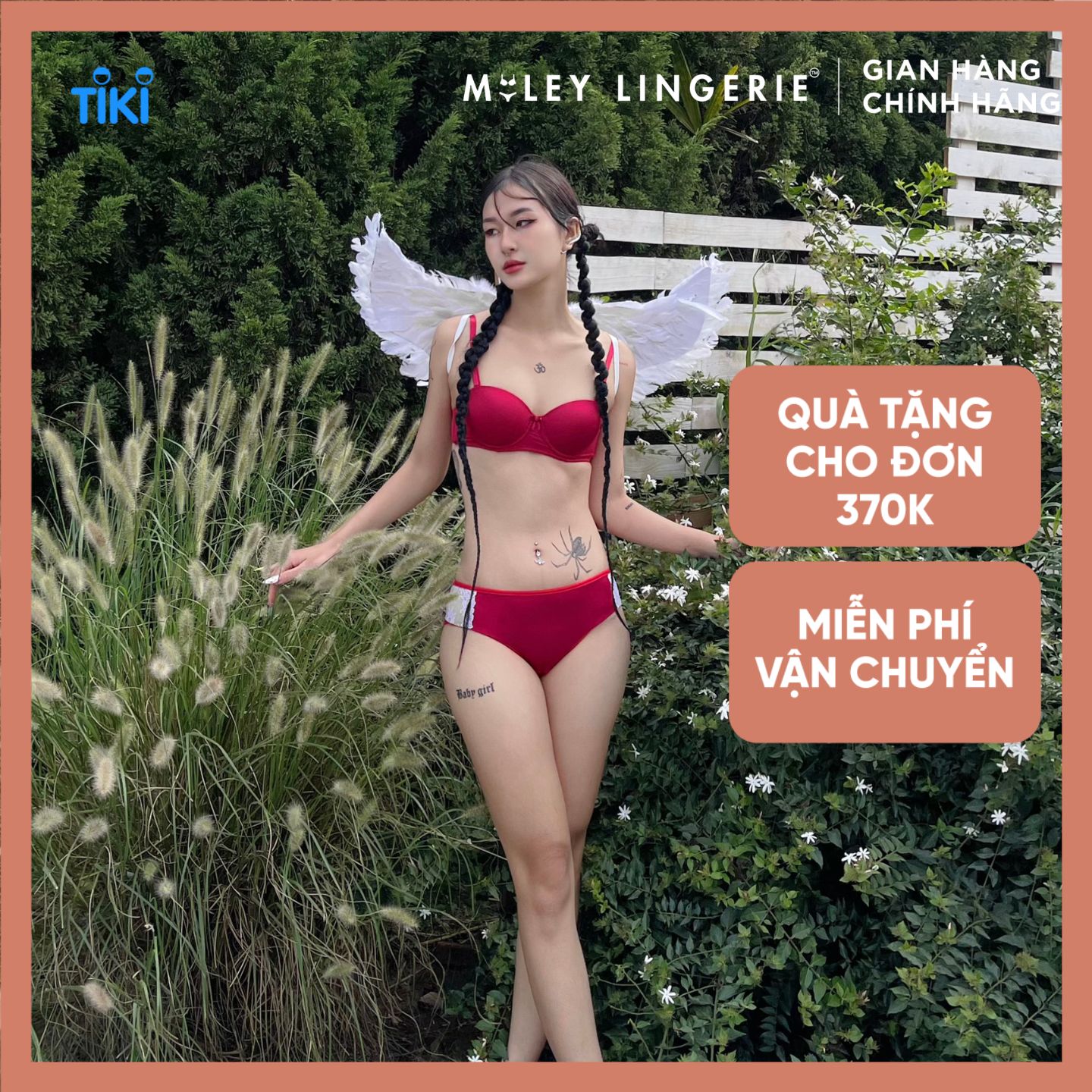 Bộ Áo Ngực Cúp Ngang Và Quần Phối Ren Đồng Màu - BRM04002_FMM0405