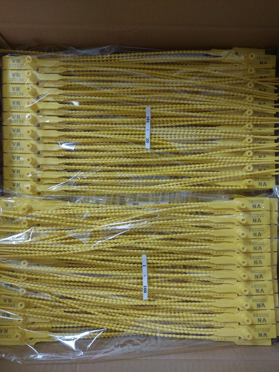 SET 50 chiếc - Seal khóa niêm phong kẹp chì dây rút nhựa đốt trúc 400mm
