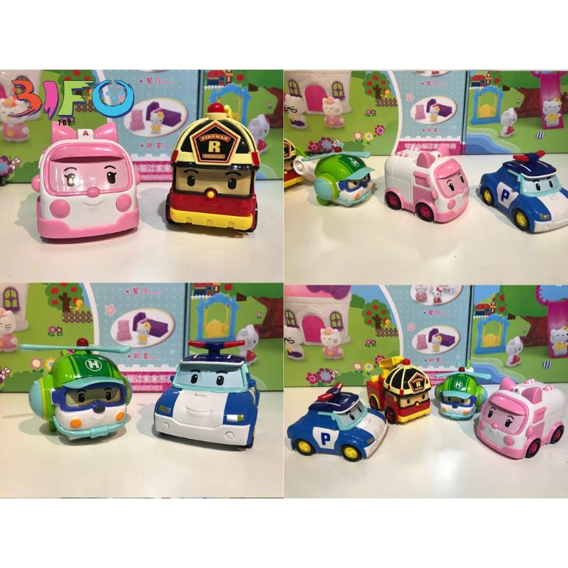 Đồ chơi biến hình biệt đội Robocar Poli 4 xe lắp ráp Policar 2 trong 1