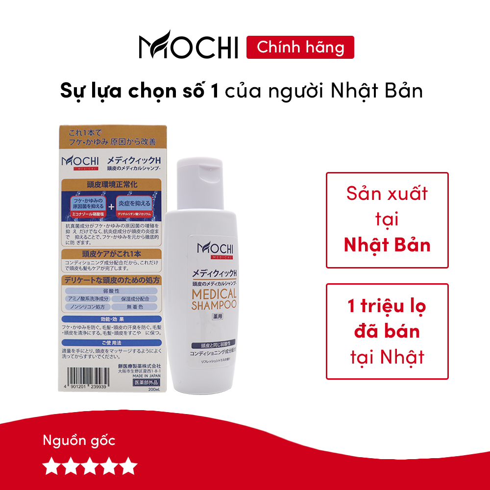 Dầu gội sạch gàu Mochi Medical Nhật Bản. Sạch gàu, sạch ngứa trong 2 tuần