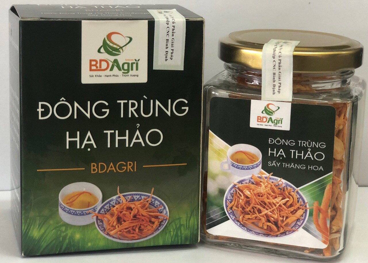 ĐÔNG TRÙNG HẠ THẢO BDAGRI SẤY THĂNG HOA (LỌ 10G) LOẠI TIÊU CHUẨN