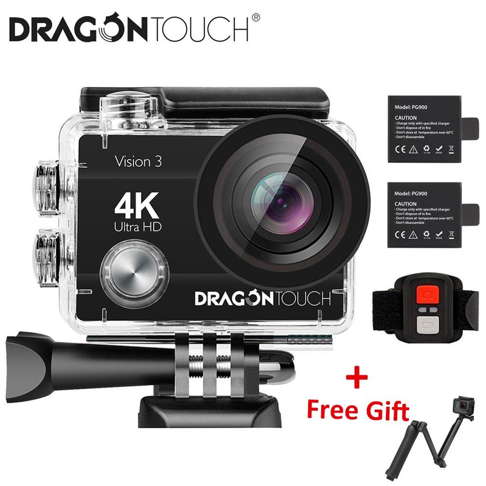 Camera hành động Dragon Touch 4K 16MP Vision 3 Camera chống nước dưới nước Camera thể thao WiFi góc rộng 170 ° có điều khiển từ xa