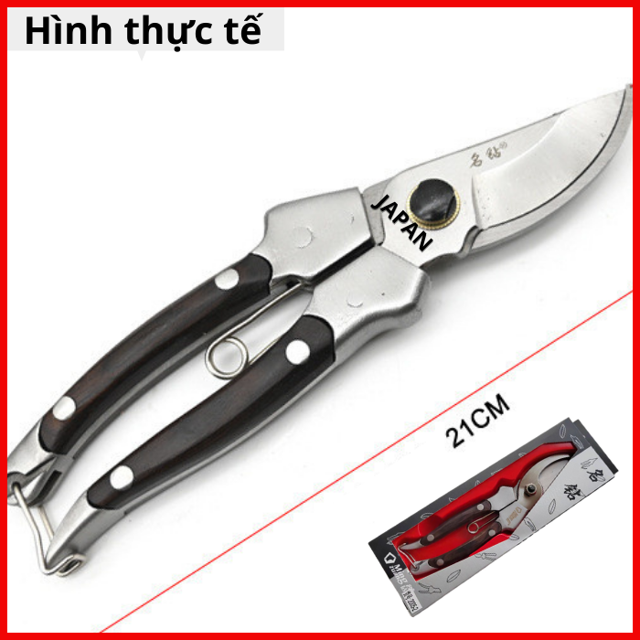Kéo cắt cành cộng lực cao cấp nhập khẩu từ JAPAN -kéo SK5 bằng thép đúc nguyên khối tay bọc gỗ xịn sò
