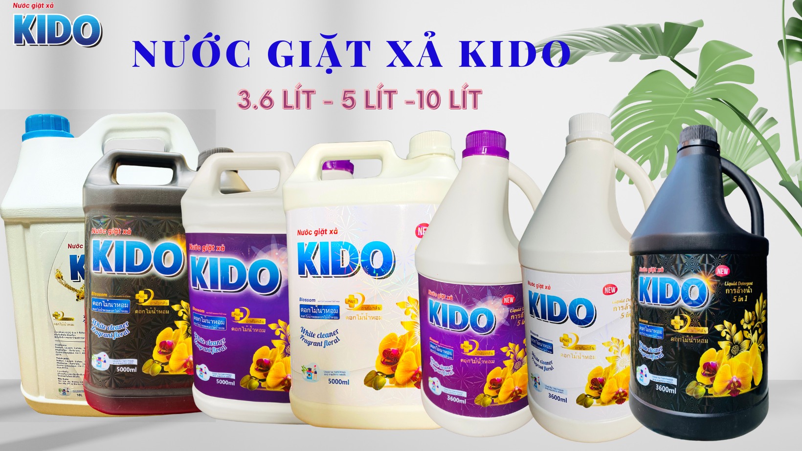 Nước Giặt Xả KiDo Hương Comfor Trắng 5 Lít - Nước Giặt Xả 5 in 1