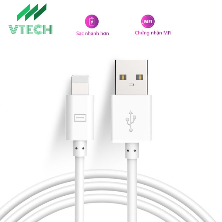 Cáp Sạc Nhanh Cho Iphone/ iPad Chuẩn MFI V5 Dài 1 Mét - Hàng Nhập Khẩu