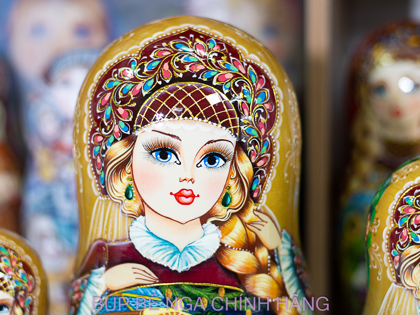 BỘ BÚP BÊ NGA MATRYOSHKA CAO CẤP 10 LỚP 26CM HOA VĂN "CHUYỆN CỔ TÍCH VUA SALTAN" CỰC ĐẸP VÀ SANG TRỌNG