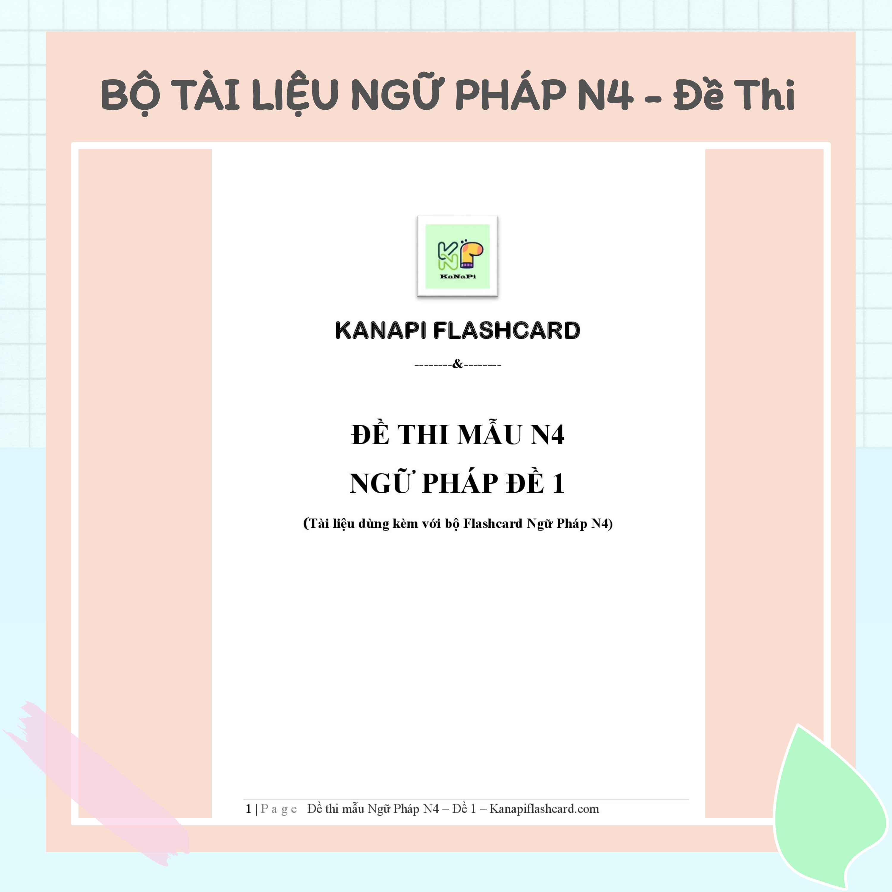 Bộ Tài Liệu N4 Ngữ Pháp - Kanapi Flashcard