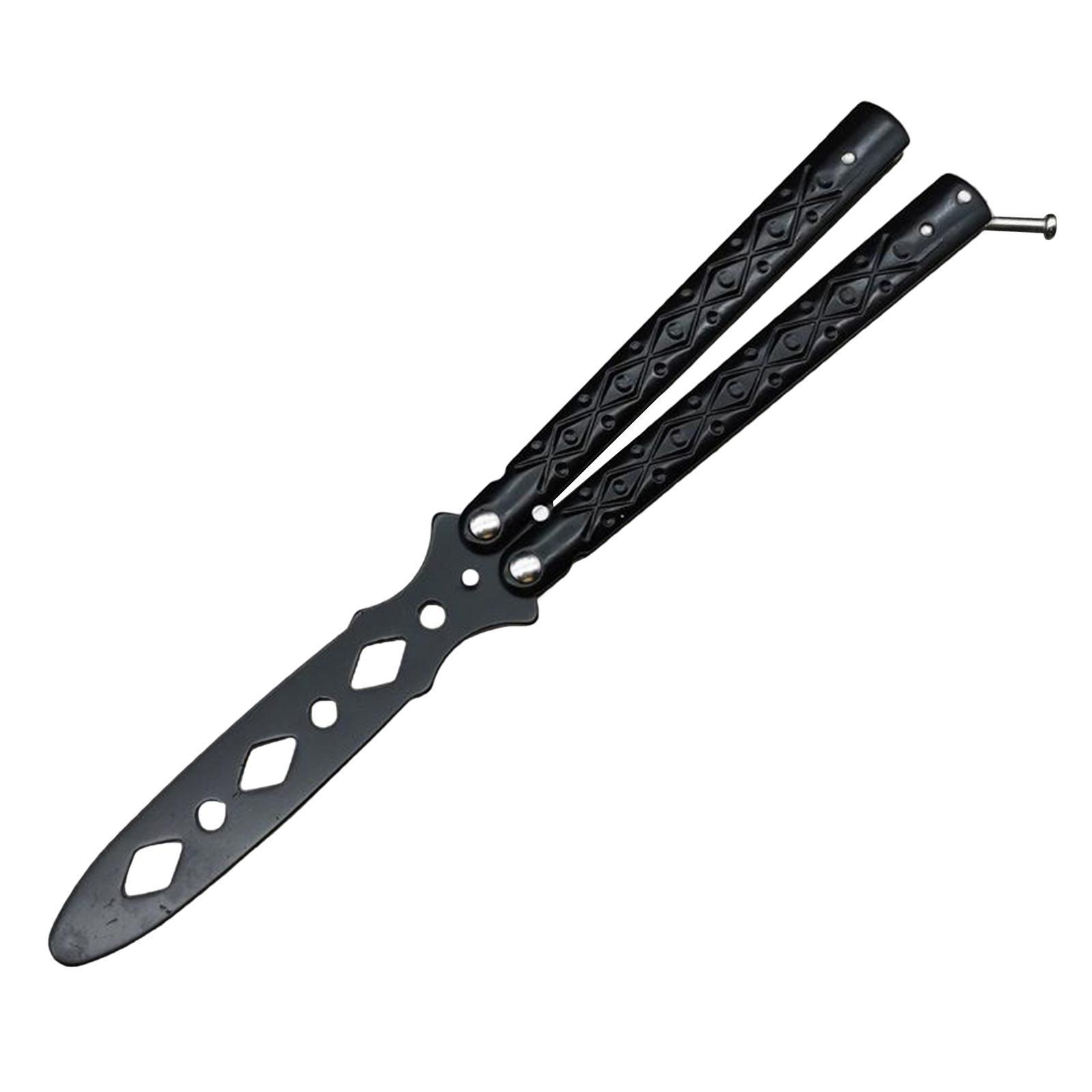 2xButterfly Balisong Trainer Training Knife Tool Safe Use Black