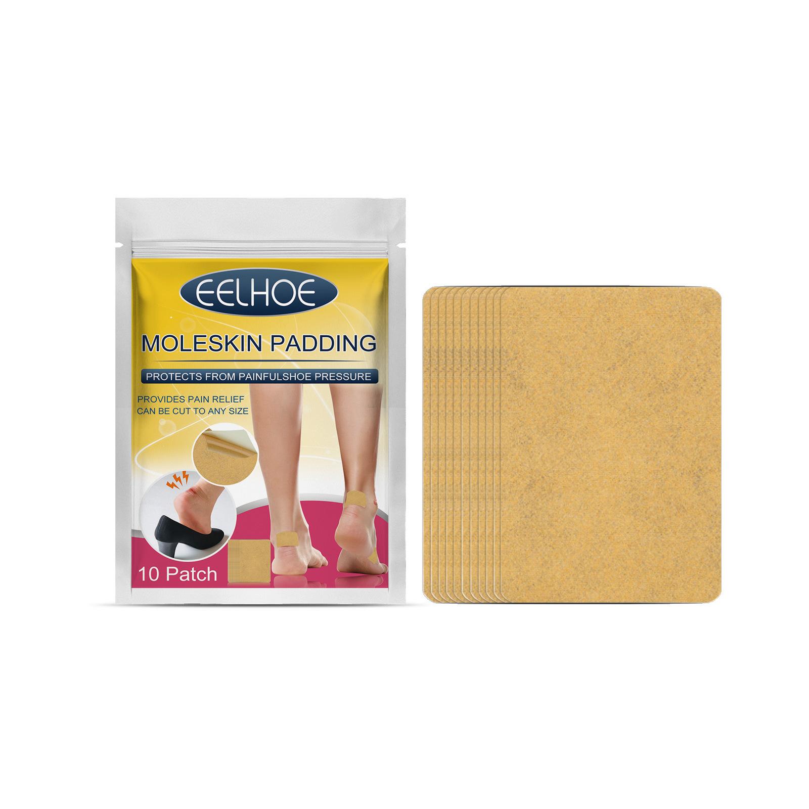 EELHOE 10 Patches Moleskin Heel Protection Patch Adhesive Tape Patches for Feet Toes Heel Care Patches