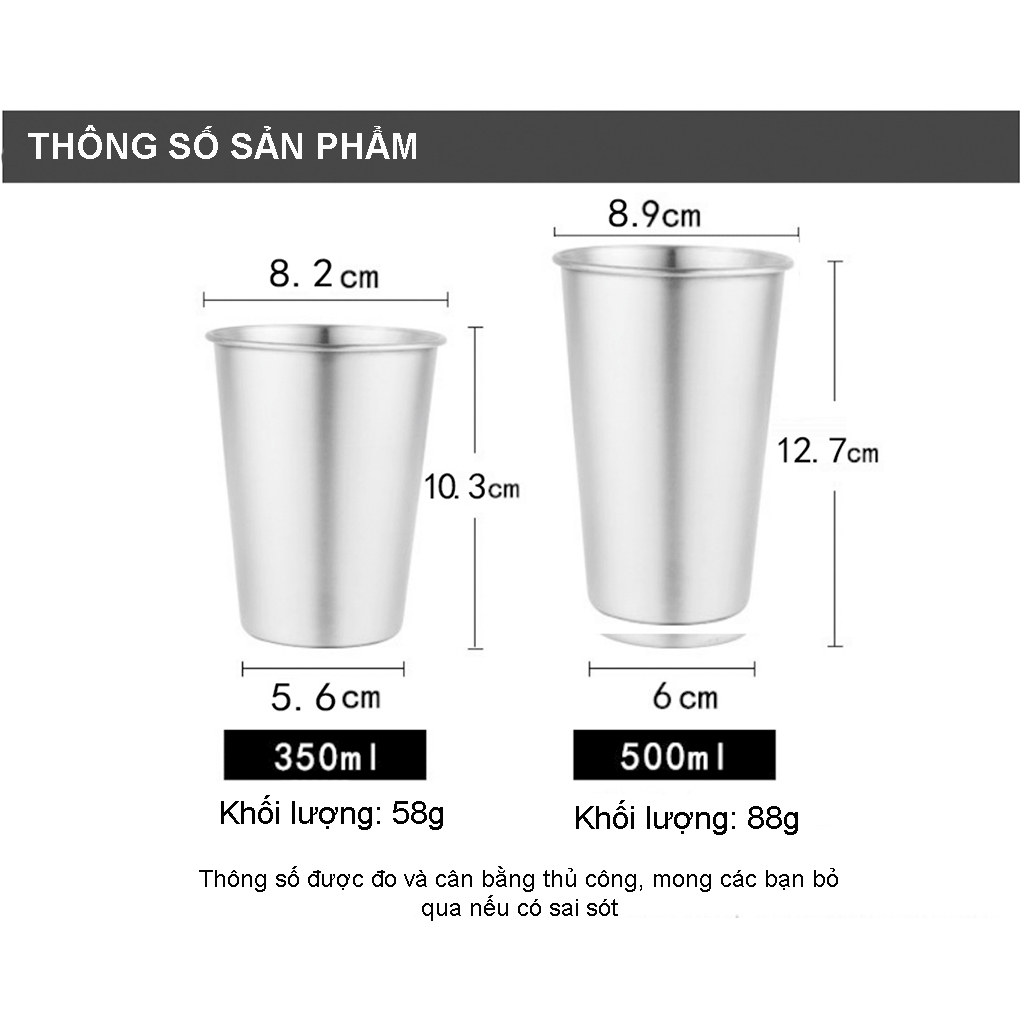 Ly inox 304 cao cấp – Ly inox phù hợp uống nước, uống bia và đi cắm trại