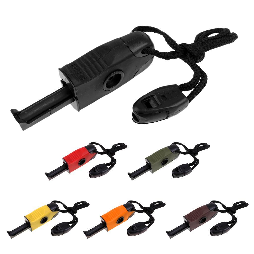 Outdoor Hunting Camping Mini Pocket Telescopic Magnesium Flint Fire Stone Fire Striker Starter with Wrist Strap Emergency Kit