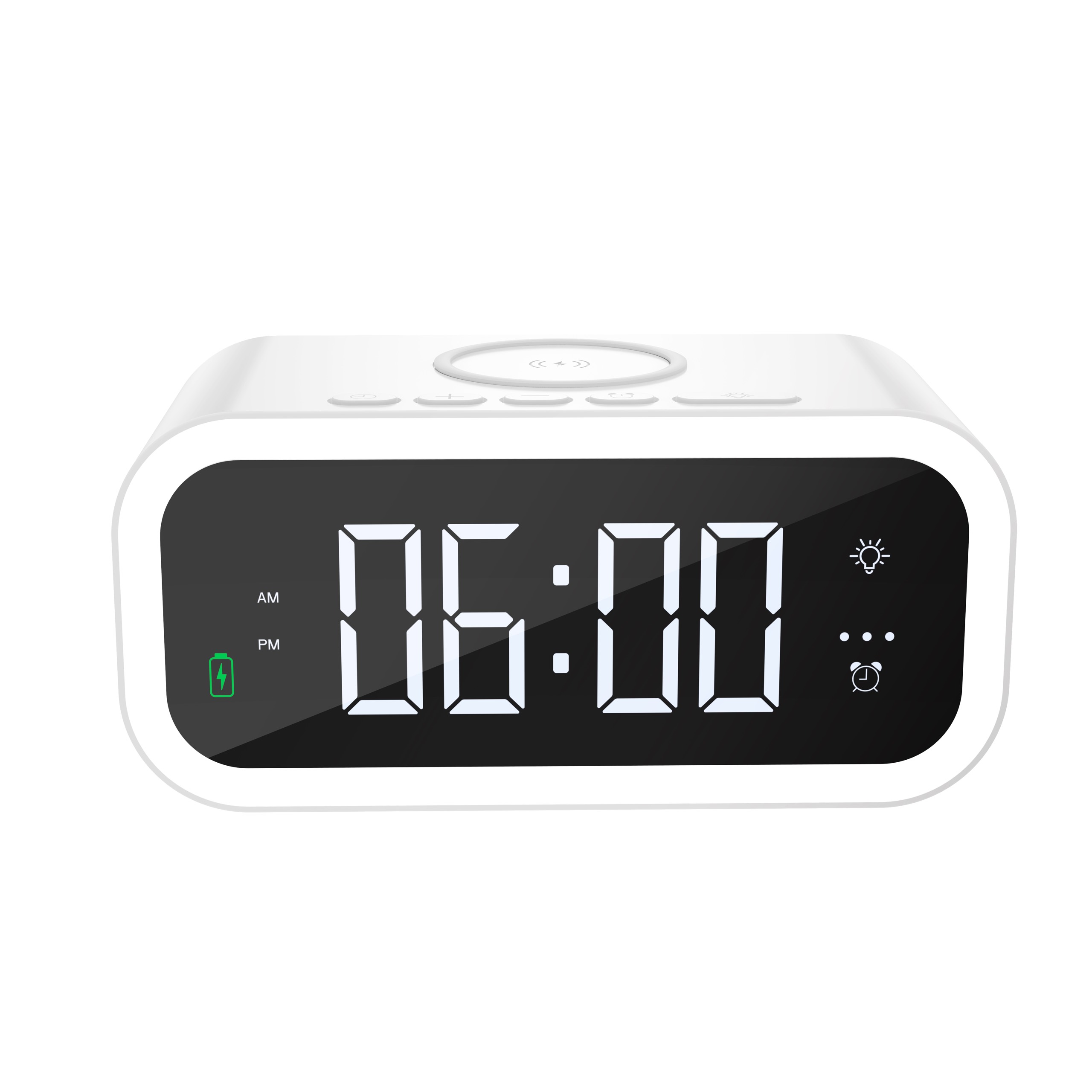 Sạc không dây kèm đồng hồ Wiwu Time Wireless Charger Wi-W015 cho các thiết bị sạc k dây, đồng hồ báo thức có thể đặt độc lập - Hàng chính hãng