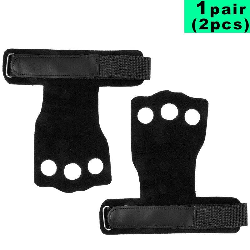 Gym Weightlifting Gloves 3 Holes Cowhide Leather Hand Grips Artistic Gymnastics Crossfit Grip Pull-ups Prevent Hand Blisters Rip