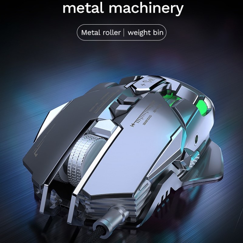 Chuột cơ gaming led RGB 6400DPI MK300 mechanical Gaming mouse Esport cho máy tính laptop hàng nhập khẩu