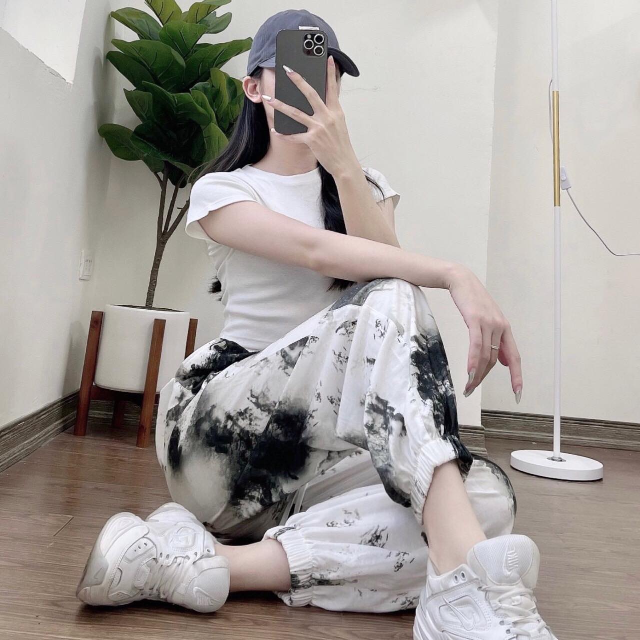 Quần Jogger 3D Ulzzang Unisex Jogger Loang Màu Bo Lai Xám Đậm V2 - MM