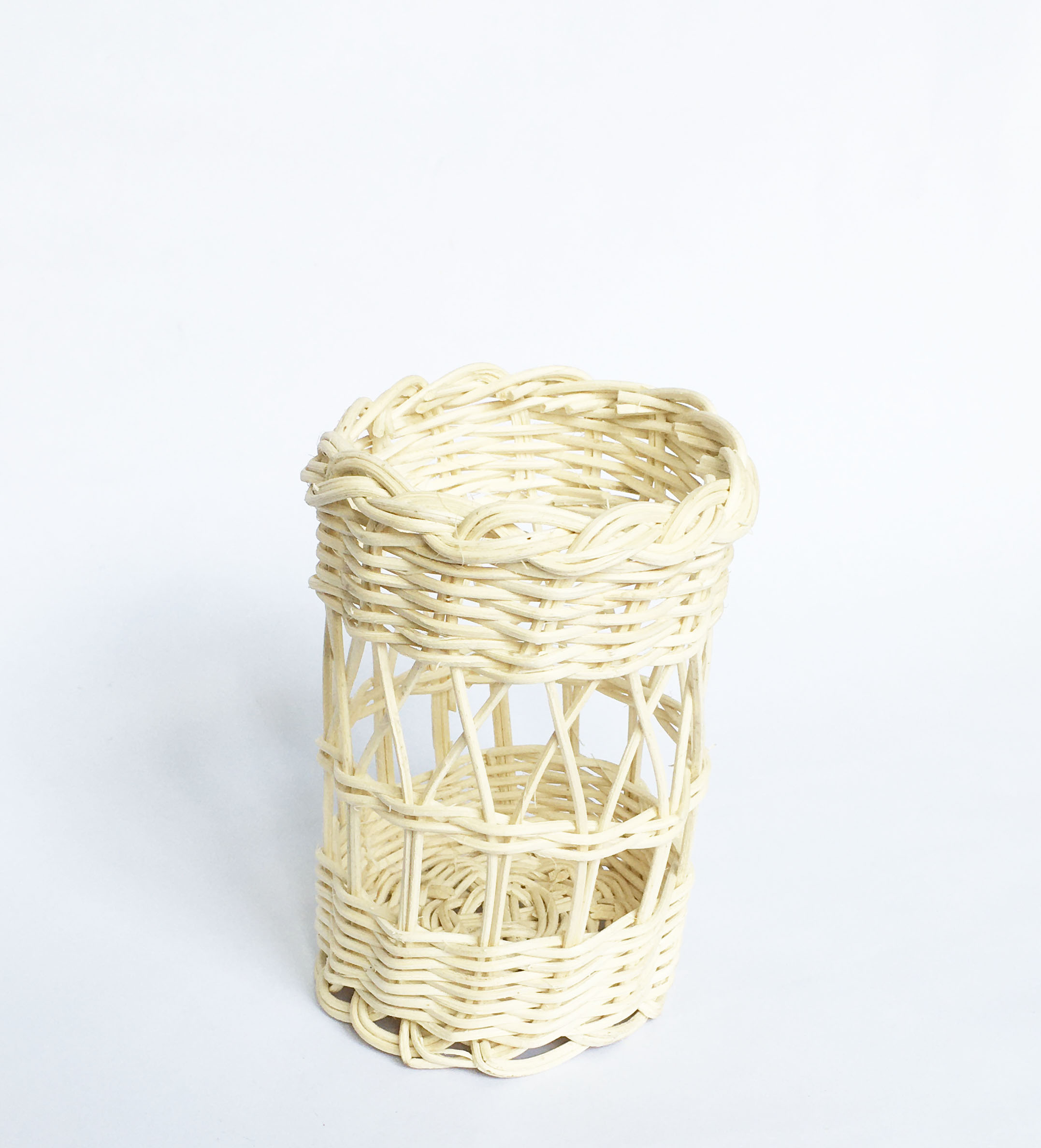 Cốc mây, Lọ mây tròn handmade đan từ mây tự nhiên KT R10xC15cm đựng ly chai lọ thủy tinh, cắm bút, cắm hoa, decor
