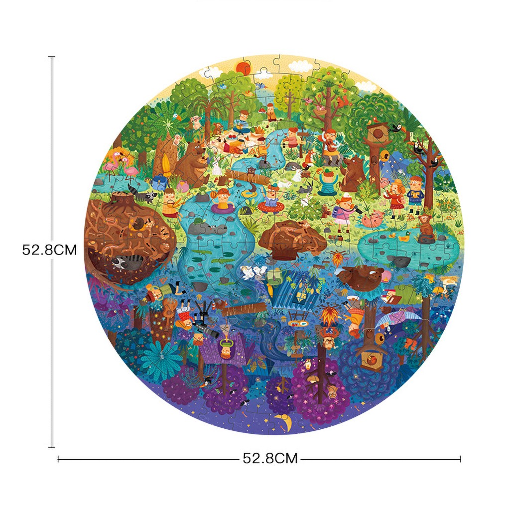 Đồ chơi xếp hình ghép hình puzzle dạng hình tròn Mideer - Chủ đề Khu rừng (150 mảnh ghép)