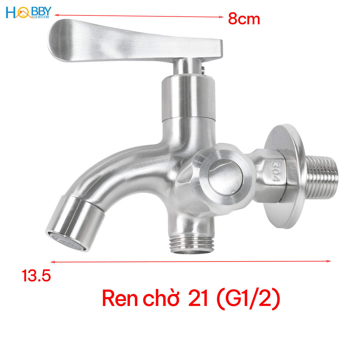 Combo củ sen tay sen tắm lạnh 5 chế độ inox 304 Hobby home decor CST2