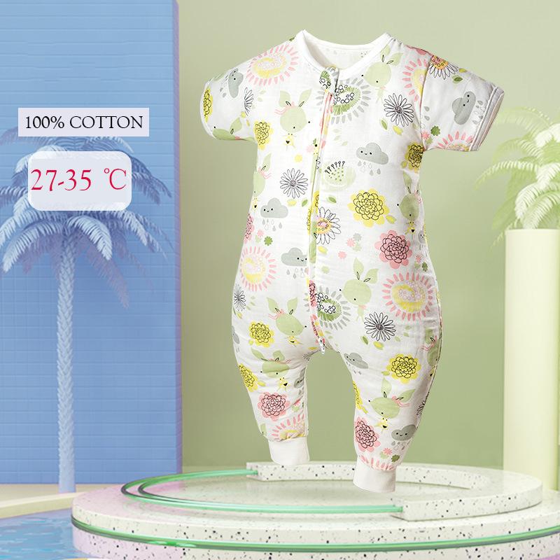 Bé Trai Túi Ngủ Mùa Hè Cho Bé 2 Lớp Bông Gạc Đồ Ngủ Bé Gái Mềm Mại Thoáng Khí Đi Ngủ Playsuits Kid Sleepsack