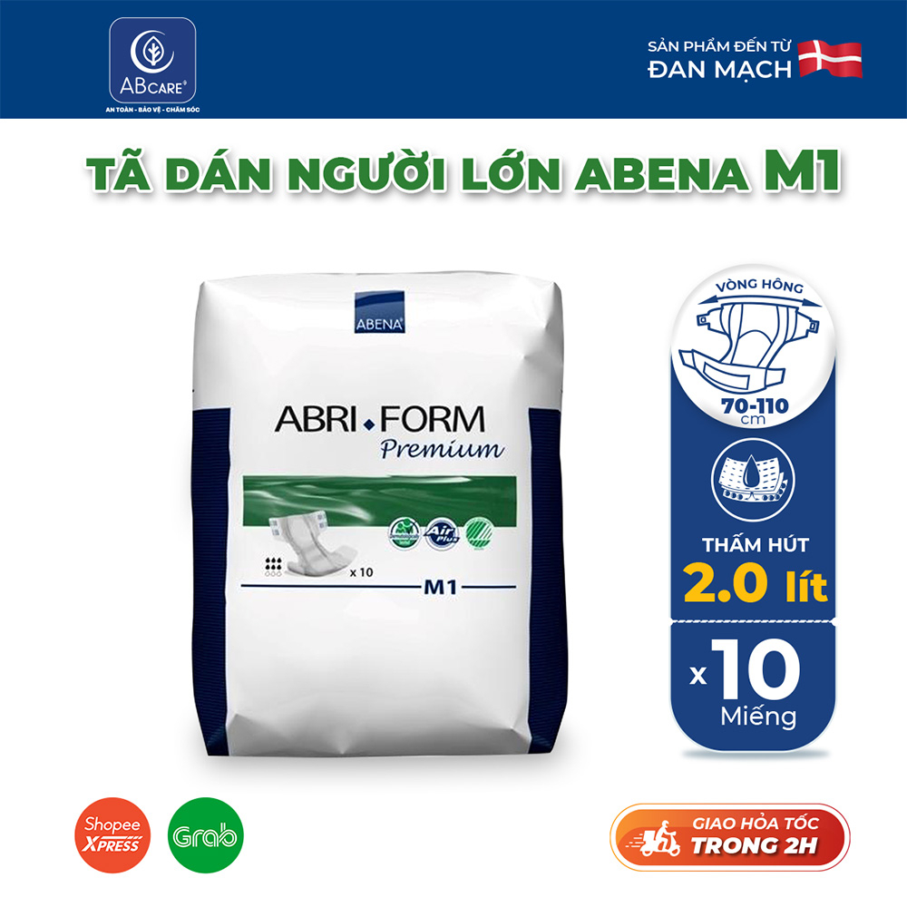 Tã dán người lớn Abri Form Premium M1 Nhập khẩu Đan Mạch có đốm nâu nhẹ